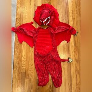Pottery Barn Kids Fiery Red Dragon Costume Halloween Boys Girls